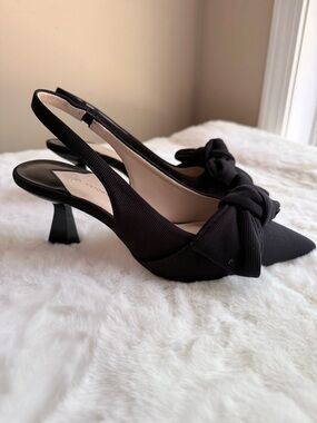 ANTONIO MELANI Black Knot Slingback Pumps Size 7